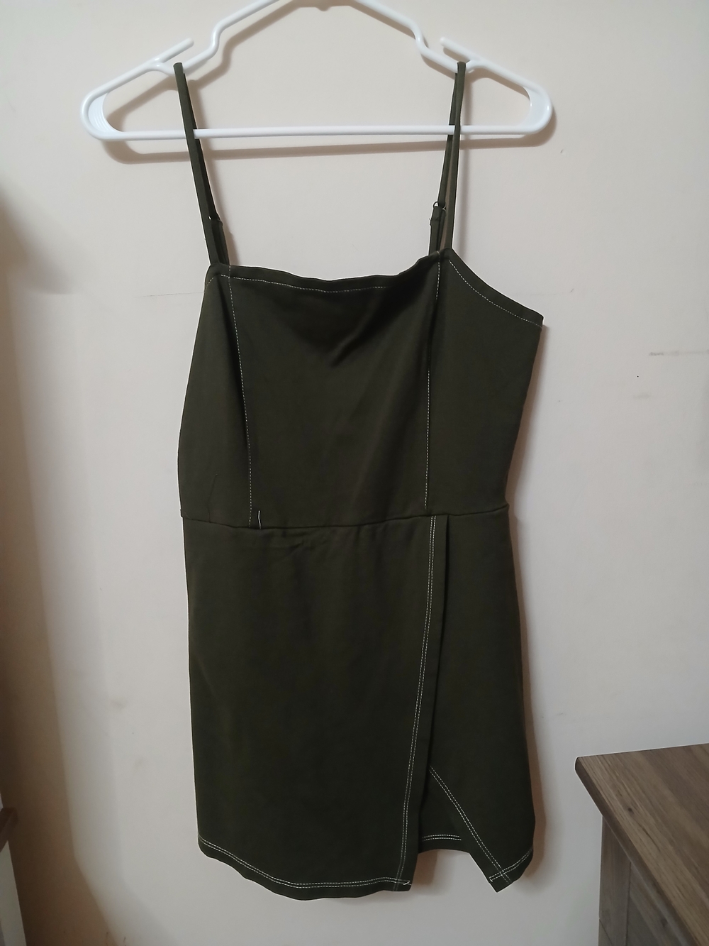 Altar'd State Olive Green Spaghetti Strap Mini Dress